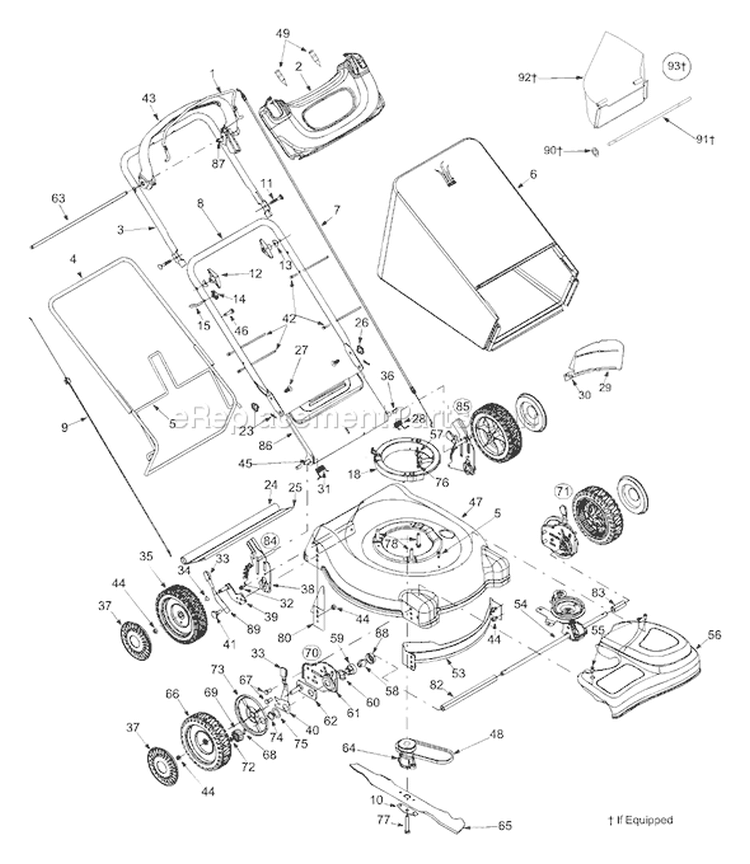 Page A Diagram and Parts List for 12AD449P701 2004 Yard Man Lawn Mower